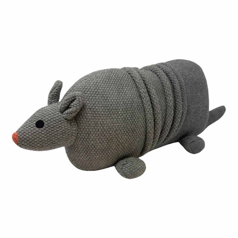 Christian Robinson Target Grey Knit Armadillo Decorative Pillow Plush Decor‎